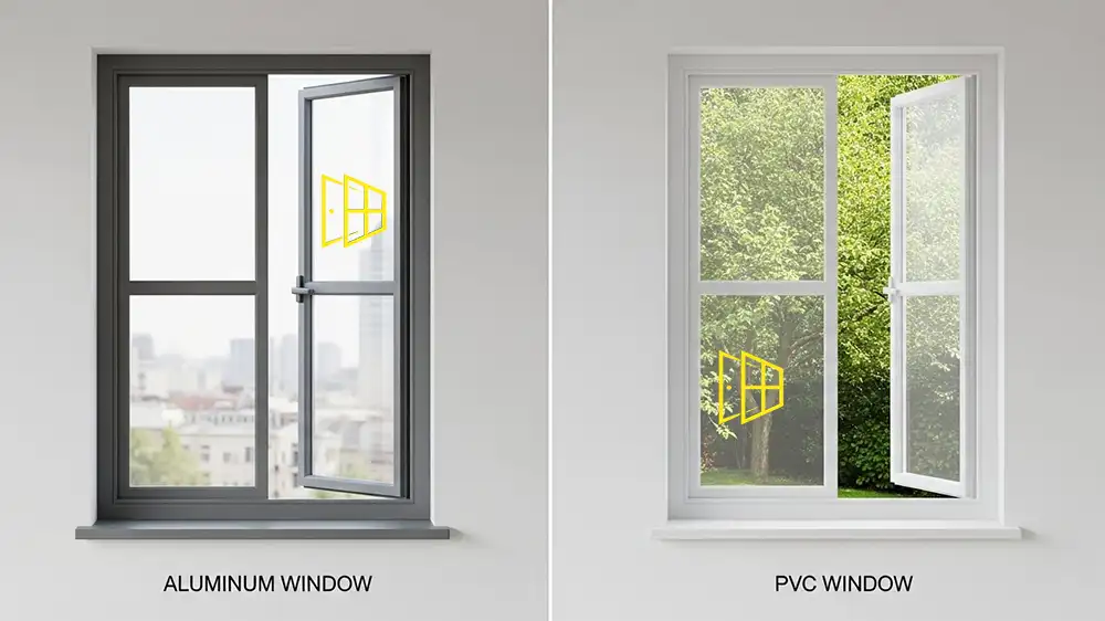شبابيك الألمنيوم أم PVC
